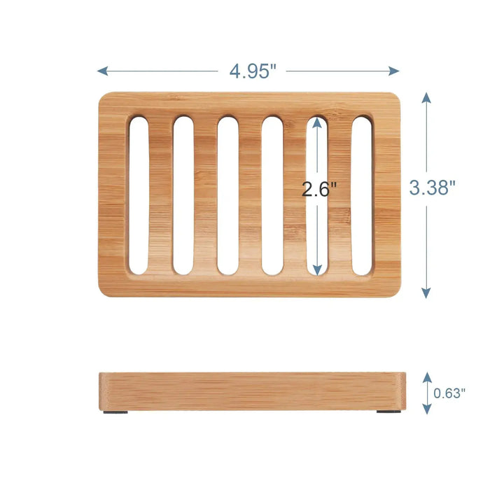 AmazerBath Soap Holder Soap Dish, Bamboo Soap Dish, 2 Pack Wood Soap Holder, Bar Soap Holder for Shower, Soap Tray Self Draining, Soap Saver for Shower, Bathroom, Kitchen(Natural Color) 