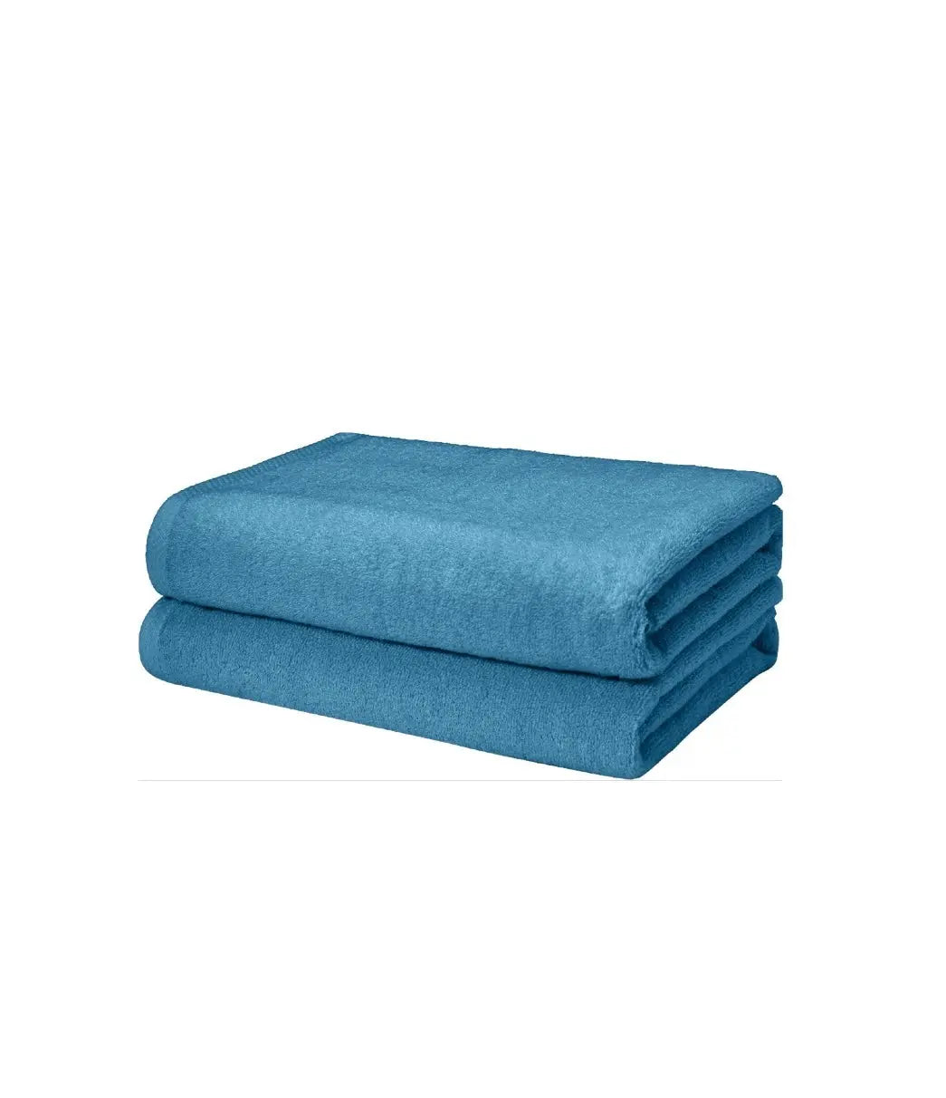Amazon Basics Bath Towels, 2-PC Quick-Dry, Oversize 54" x 30", 100% Cotton - Lake Blue 