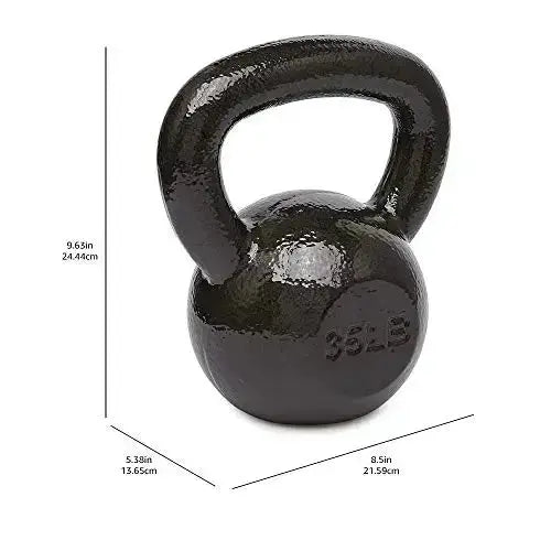 Amazon Basics Cast Iron Kettlebell, 35 Pounds - Black