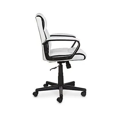 Amazon Basics Padded Office Chair with Armrests, Swivel - White Amazon Basics