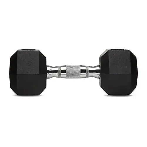 Amazon Basics Rubber Encased Hex Dumbbell Weight, 20 LBS - Pack of 1