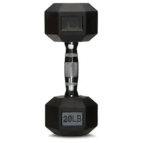 Amazon Basics Rubber Encased Hex Dumbbell Weight, 20 LBS - Pack of 1