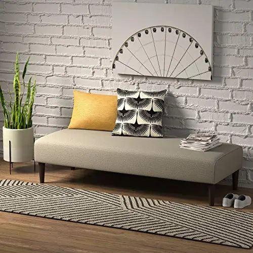 Amazon Brand  Rivet Ava Mid-Century Modern Upholstered Ottoman Bench - Optical Grey Rivet