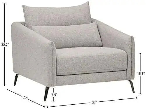 Amazon Brand Rivet Berkshire Modern Living Room Accent Chair - Grey Rivet