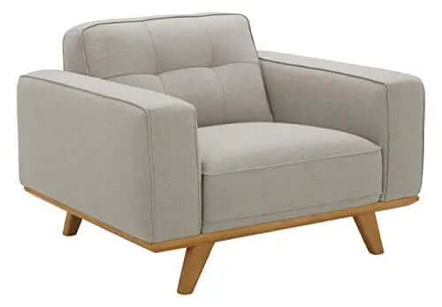 Amazon Brand Rivet Bigelow Modern Oversized Accent Chair - Light Grey/Blonde Rivet