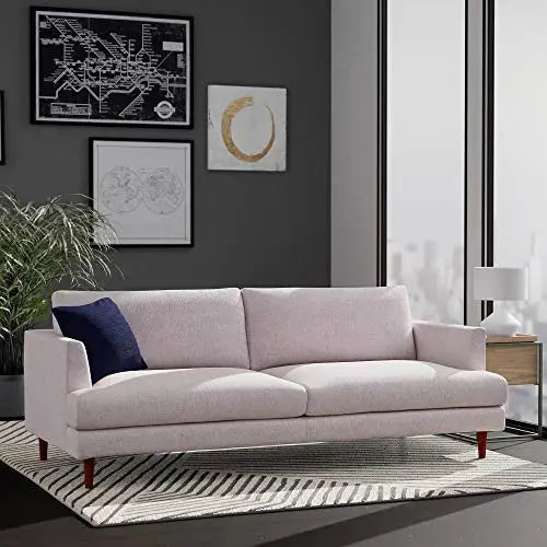 Amazon Brand Rivet Canton Deep Mid-Century Modern Sofa Couch - White Rivet