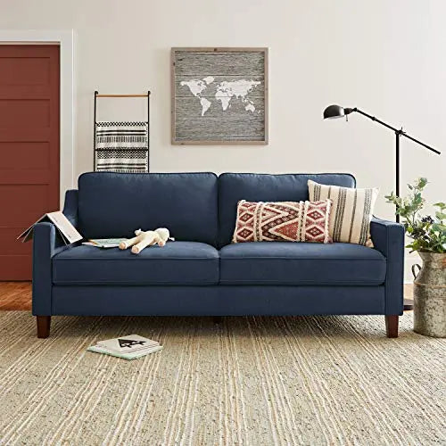 Amazon Brand  Stone & Beam Blaine Modern Sofa Couch - Navy Blue Stone & Beam