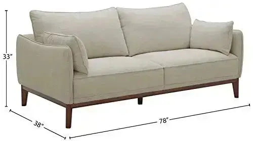 Amazon Brand Stone and Beam Hillman Sofa, Wood Base and Legs - Ivory