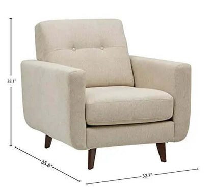 Amazon Brand  Rivet Sloane Mid-Century Modern Living Room Armchair - Shell Rivet