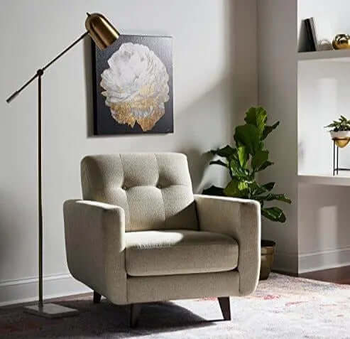 Amazon Brand  Rivet Sloane Mid-Century Modern Living Room Armchair - Shell Rivet