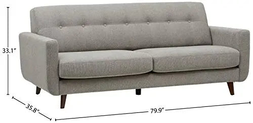 Amazon Brand  Rivet Sloane Mid-Century Modern Sofa Couch - Pebble Grey Rivet