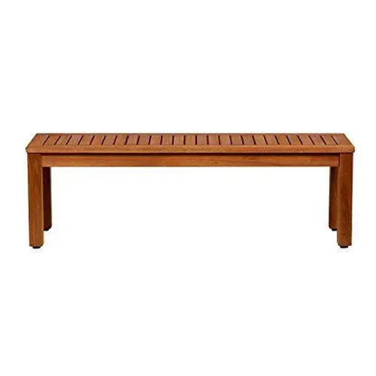 Amazonia Aster Backless Patio Bench, Eucalyptus Wood - Brown