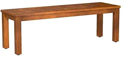 Amazonia Aster Backless Patio Bench, Eucalyptus Wood - Brown