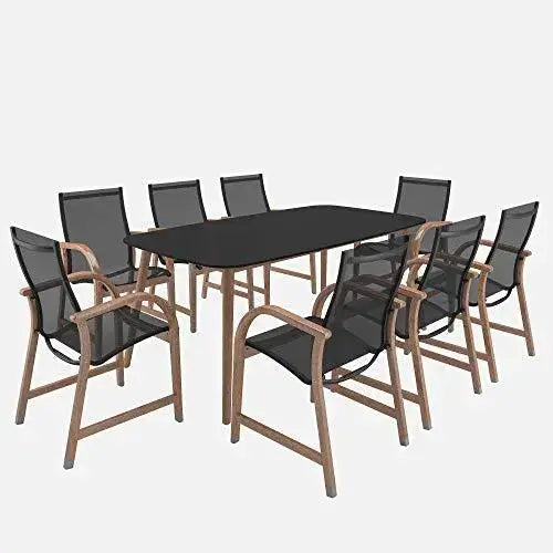 Amazonia Barrington Outdoor Dining Table Set, 9-PC - Brown