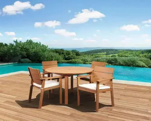 Amazonia Outdoor Furniture 5-Piece Nelson Eucalyptus Table Set - Brown