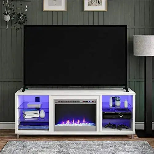Ameriwood Home Fireplace TV Stand for TVs up to 70" - White