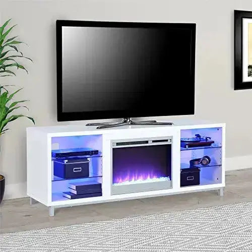 Ameriwood Home Fireplace TV Stand for TVs up to 70" - White