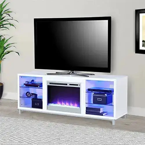 Ameriwood Home Fireplace TV Stand for TVs up to 70" - White