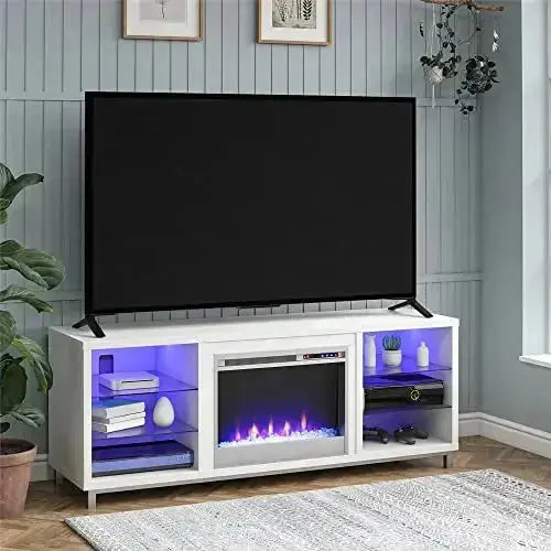 Ameriwood Home Fireplace TV Stand for TVs up to 70" - White