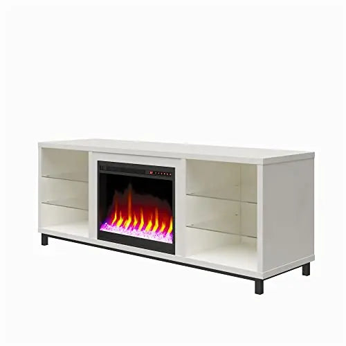 Ameriwood Home Lumina Deluxe Fireplace TV Stand for TVs up to 70" - White Plaster Ameriwood Home