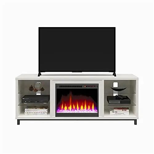 Ameriwood Home Lumina Deluxe Fireplace TV Stand for TVs up to 70" - White Plaster Ameriwood Home