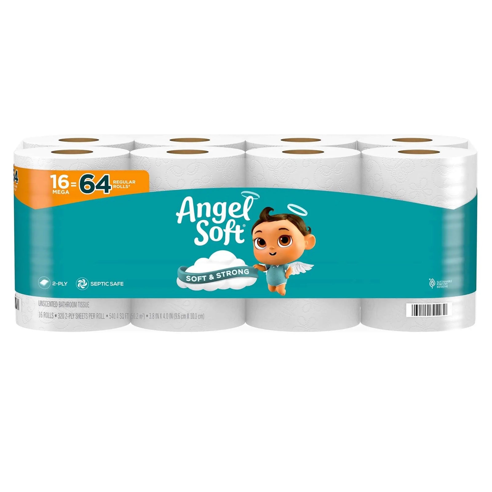 Angel Soft Toilet Paper, 16 Mega Rolls, Soft and Strong Toilet Tissue 