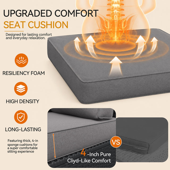 Aoxun 7-Piece Outdoor Furniture, Patio Furniture Sets with Thick Cushions, Wicker Conversation Set Sectional Sofa for Backyard, Poolside, Garden 