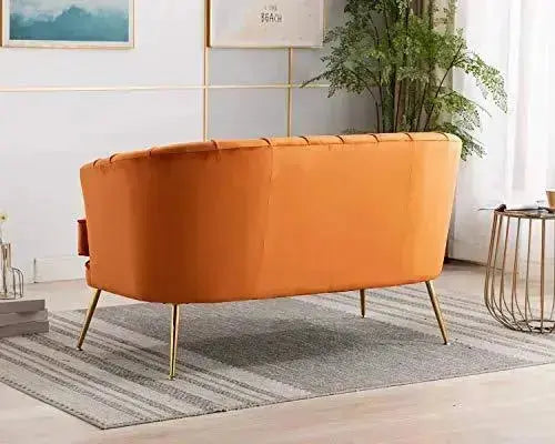 Artechworks Contemporary Velvet Loveseat Sofa - Caramel