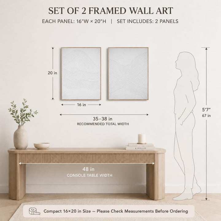 Artiluxy 3D Minimalist Textured Abstract Wall Art Set of 2, Neutral 