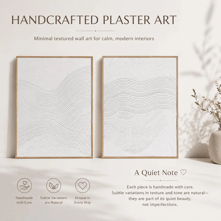 Artiluxy 3D Minimalist Textured Abstract Wall Art Set of 2, Neutral