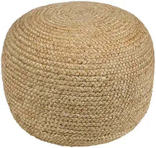 Artistic Weavers Ruiri Pouf | Rattan Pouf - Natural Khaki