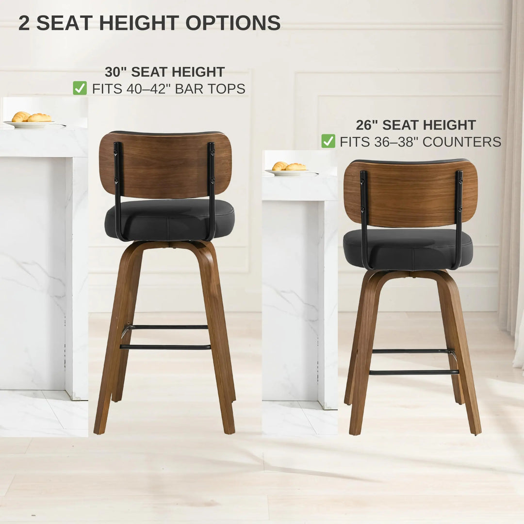 Arvasslia Swivel Bar Stools Set of 3, 26" Counter Height, Beige Grey 