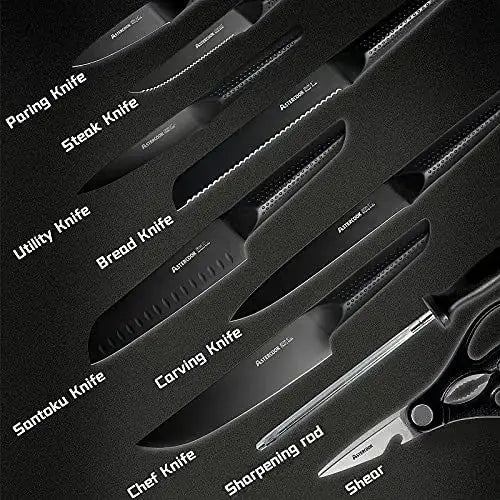 Astercook Knife Set, 12 Pcs Stratigraphic Series Kitchen Knife Set
