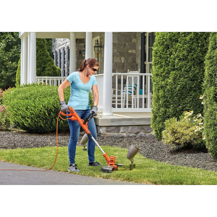 BLACK+DECKER Weed Wacker with Auto Feed, 14-Inch 2 in 1 String Trimmer Lawn Edger, Powerful 6.5-Amp Lightweight Electric Weed Eater (BESTA510) 