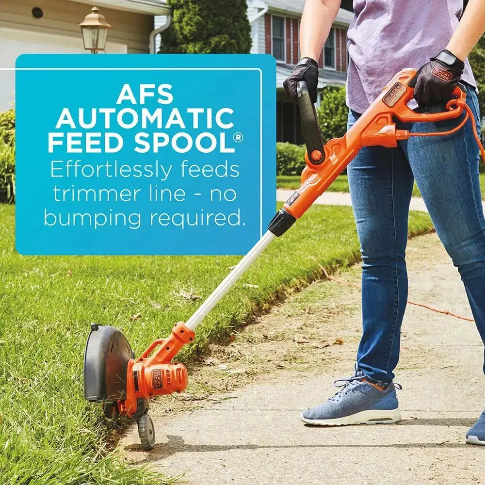 BLACK+DECKER Weed Wacker with Auto Feed, 14-Inch 2 in 1 String Trimmer Lawn Edger, Powerful 6.5-Amp Lightweight Electric Weed Eater (BESTA510) 