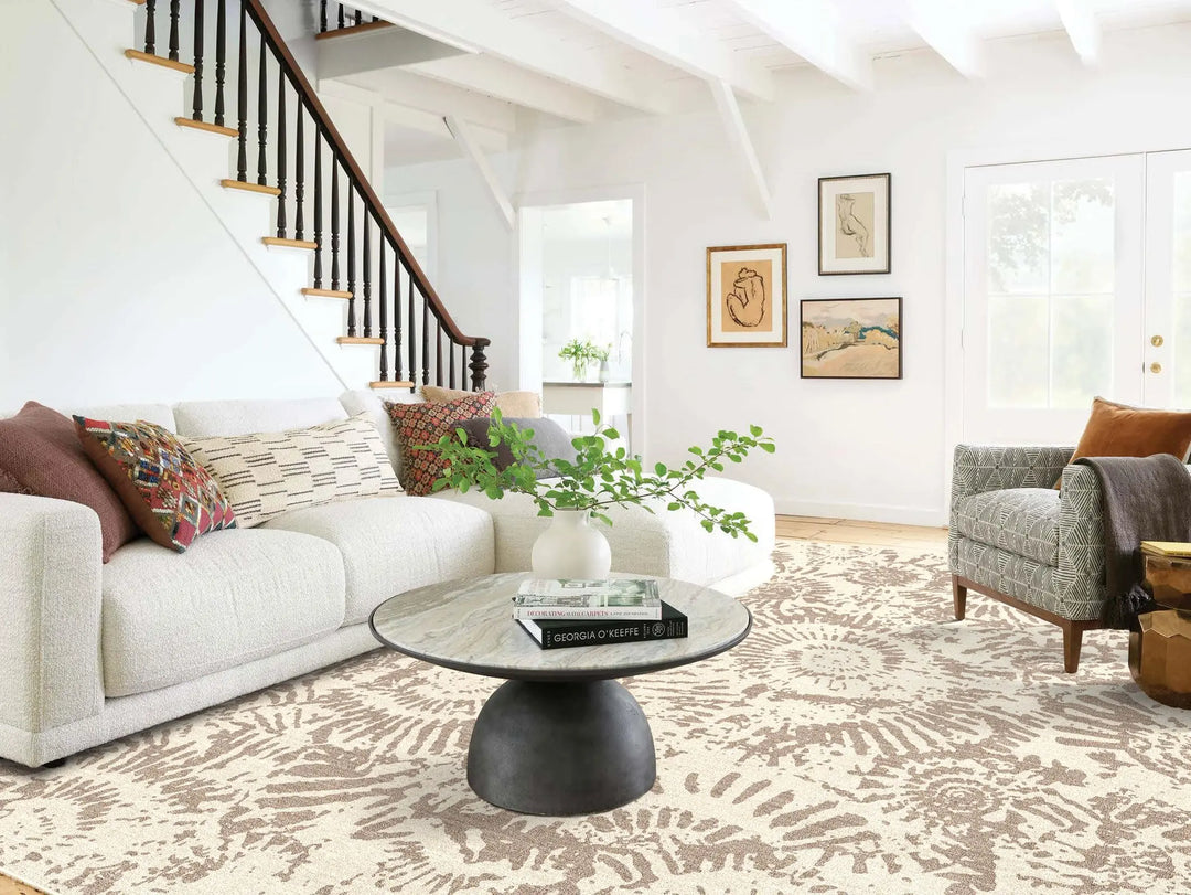 BLISSA Taupe Modern Living Room Rug - 8x10 Soft Washable Bedroom Area Rug