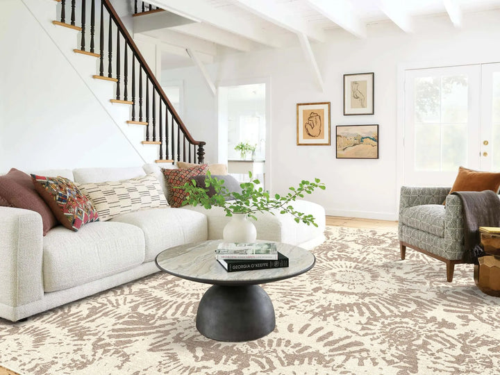 BLISSA Taupe Modern Living Room Rug - 8x10 Soft Washable Bedroom Area Rug