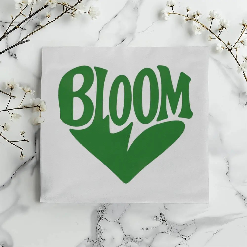 BLOOM Heart Throw Pillow Cover - Sage Green 