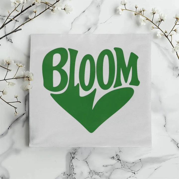 BLOOM Heart Throw Pillow Cover - Sage Green 