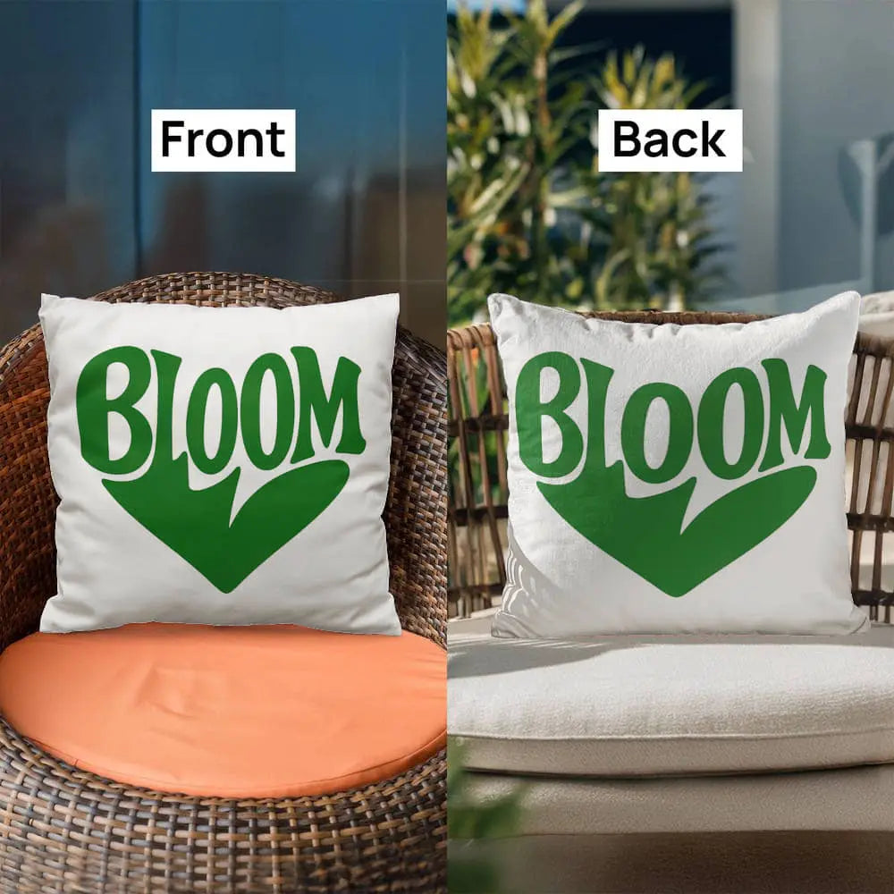 BLOOM Heart Throw Pillow Cover - Sage Green 