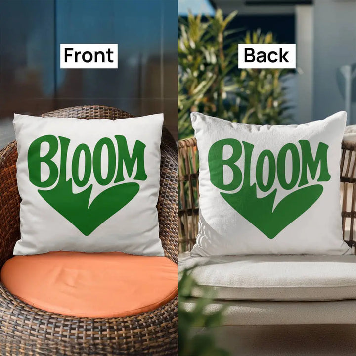 BLOOM Heart Throw Pillow Cover - Sage Green 