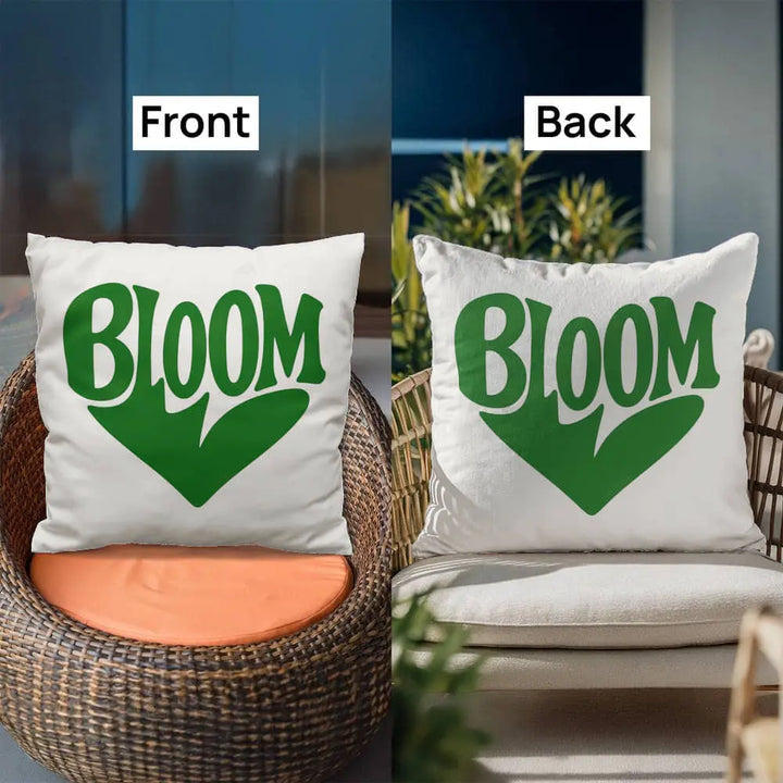 BLOOM Heart Throw Pillow Cover - Sage Green 