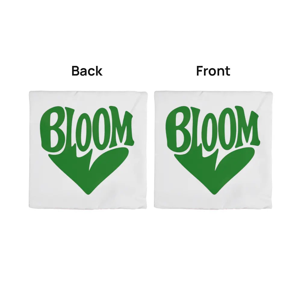 BLOOM Heart Throw Pillow Cover - Sage Green 