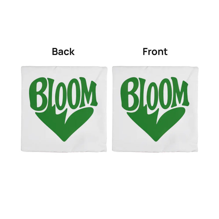 BLOOM Heart Throw Pillow Cover - Sage Green 