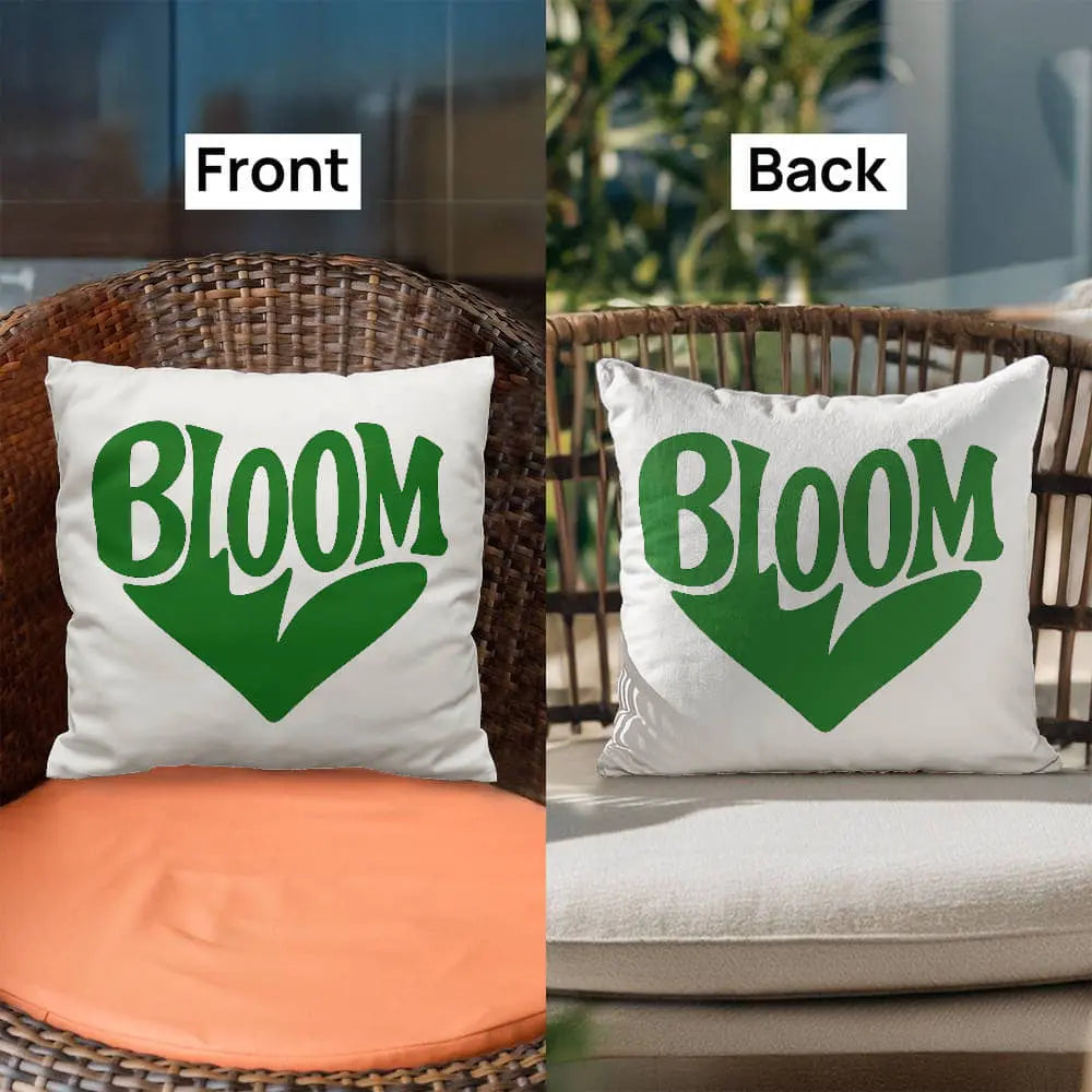 BLOOM Heart Throw Pillow Cover - Sage Green 
