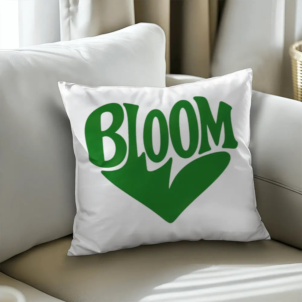BLOOM Heart Throw Pillow Cover - Sage Green 