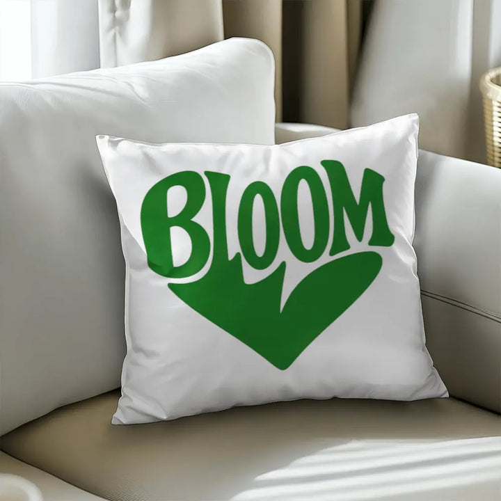 BLOOM Heart Throw Pillow Cover - Sage Green 