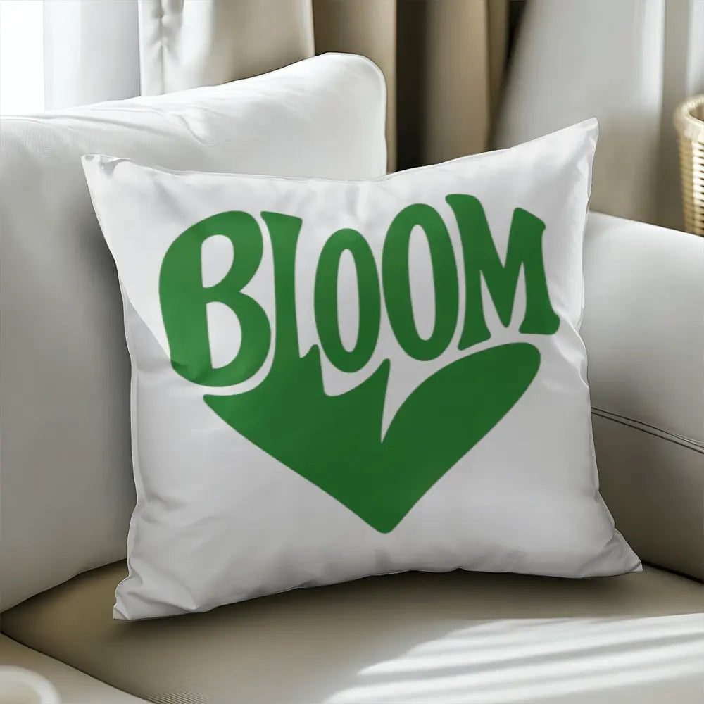 BLOOM Heart Throw Pillow Cover - Sage Green 