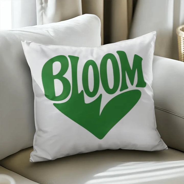 BLOOM Heart Throw Pillow Cover - Sage Green 