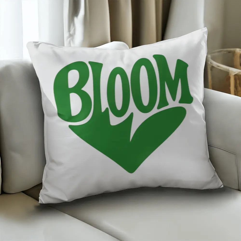 BLOOM Heart Throw Pillow Cover - Sage Green 